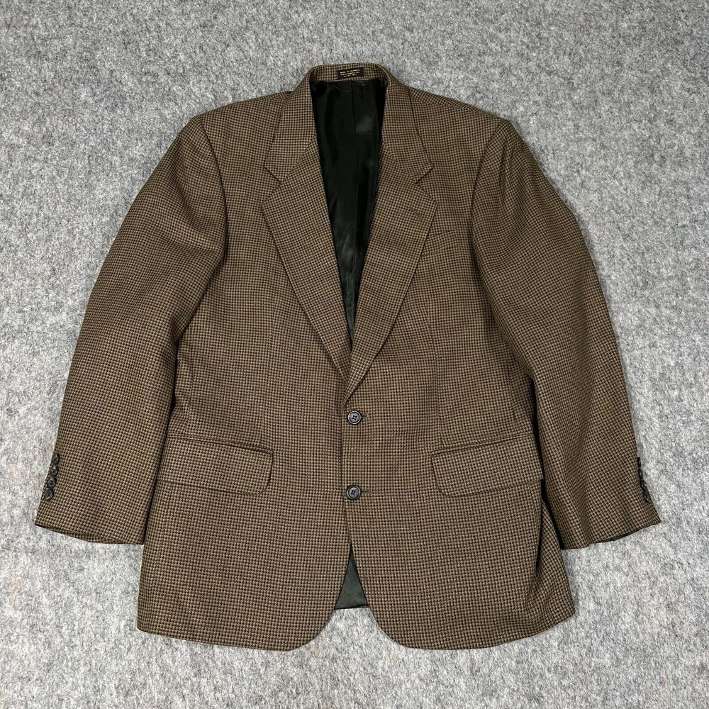 Lana Moda Men's Blazer Size 40R Brown Coat Single-Breasted Long Sleeves Pockets